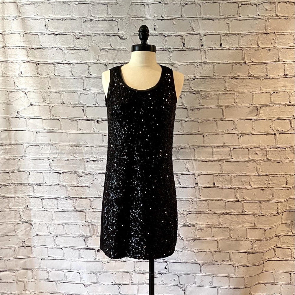 LOFT Black Sequin dress